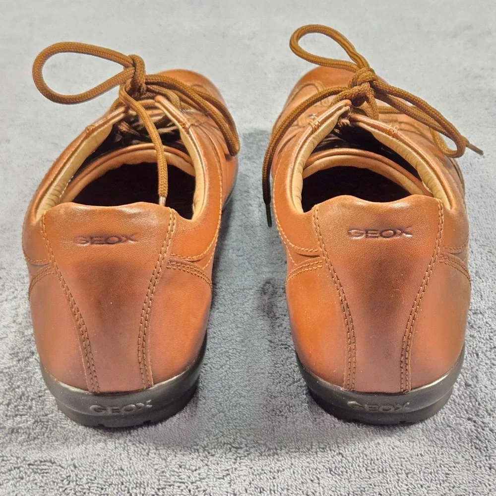 Geox Respira Men's Size 12 Brown Leather Casual Fashion Sneakers U32A5C EU 45 - Picture 6 of 11